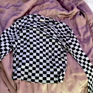 Checkered Long Sleeve Top
